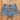 Kimes Ranch Daisy high-rise denim shorts in medium wash with raw hem.