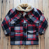 Filson Men’s Lined Mackinaw Wool Packer Coat Red Cream Blue Plaid