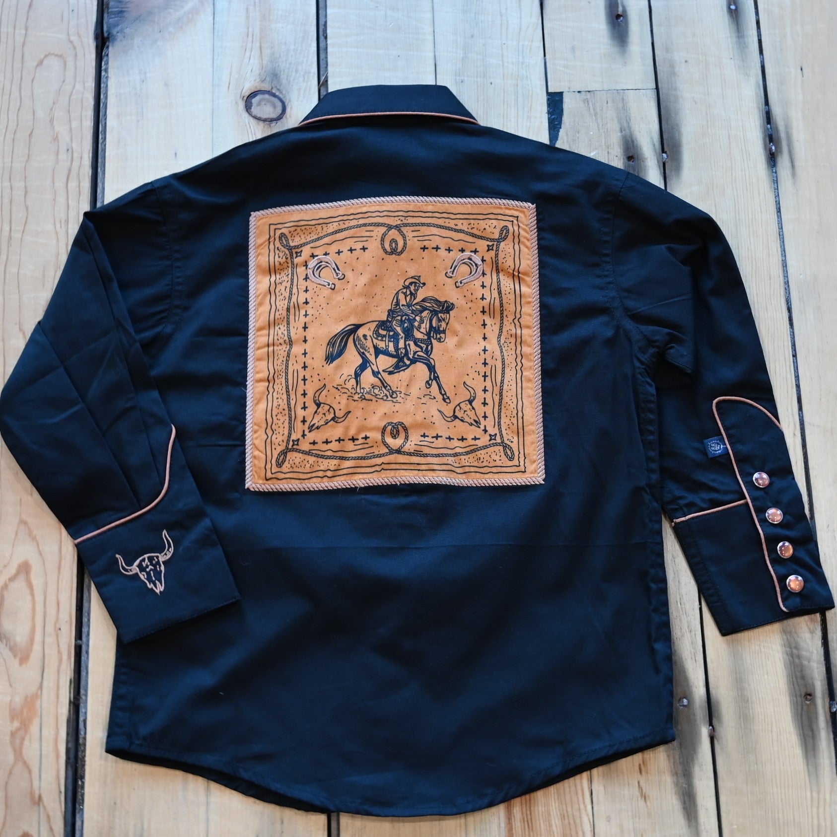 Rockmount Kids – Embroidery & Appliqué Western Shirt (Black
