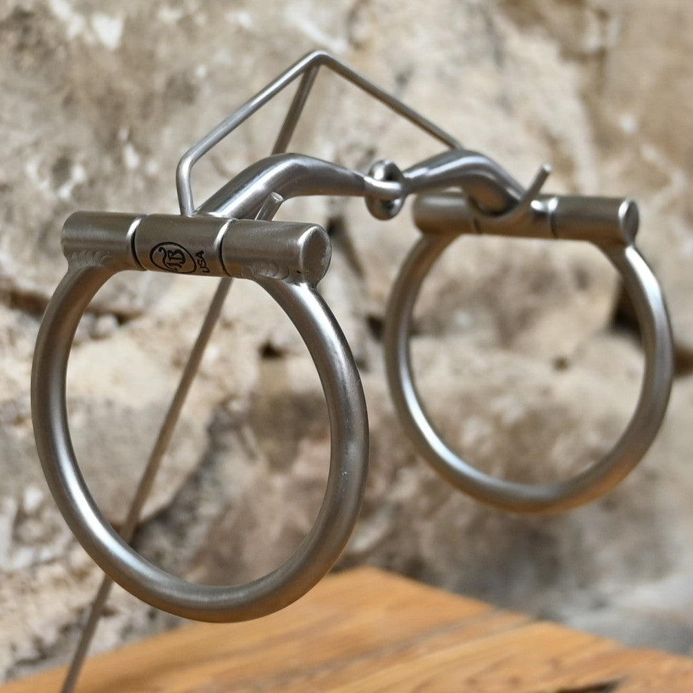 Tom Balding Baseline D‑Ring snaffle bit with sweet iron House mouthpiece and satin D‑Rings.