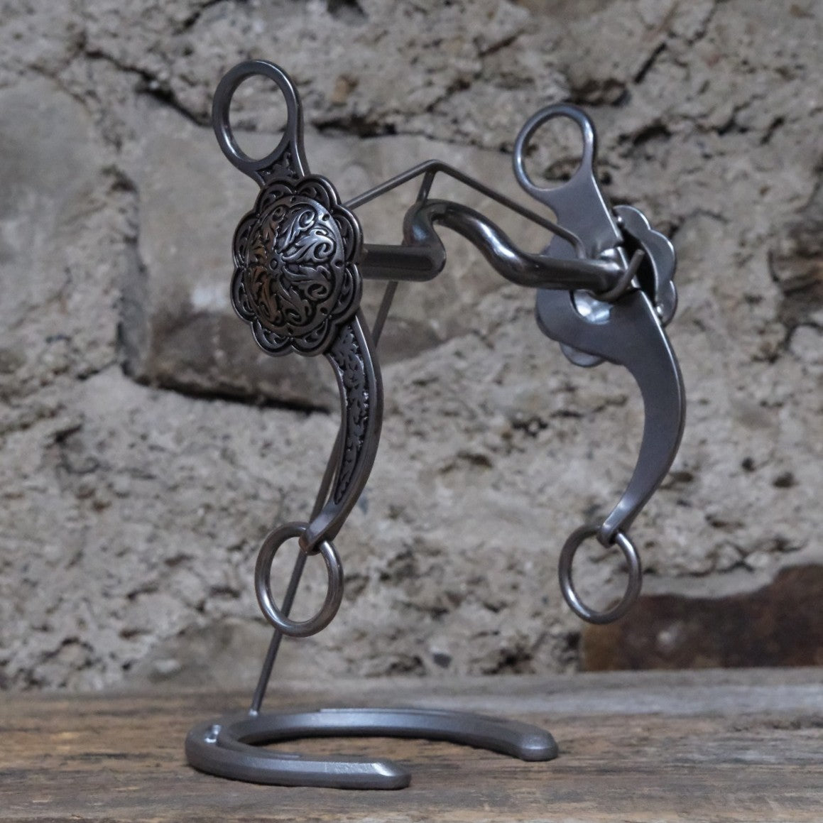 Jeremiah Watt Arena Classic bit featuring engraved conchos and a stainless steel 