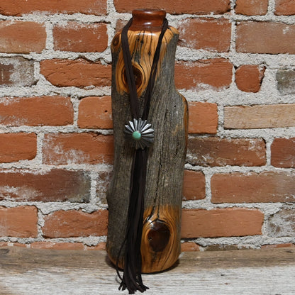 Turquoise Pendent on Fringe Bolo view of bolo