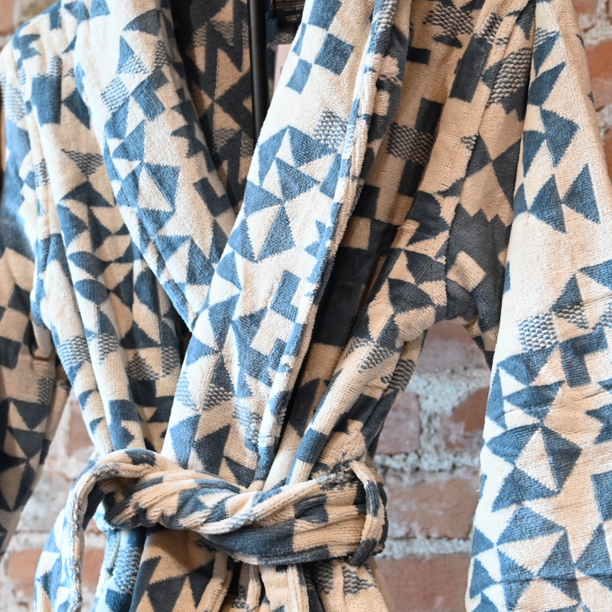 Pendleton Ladies cotton terry velour bathrobe in Blue Ridge pattern