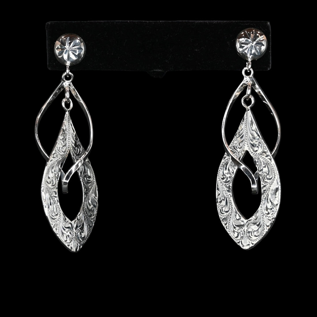 Vogt Silversmiths Seraphina sterling silver dangle earrings with concho post