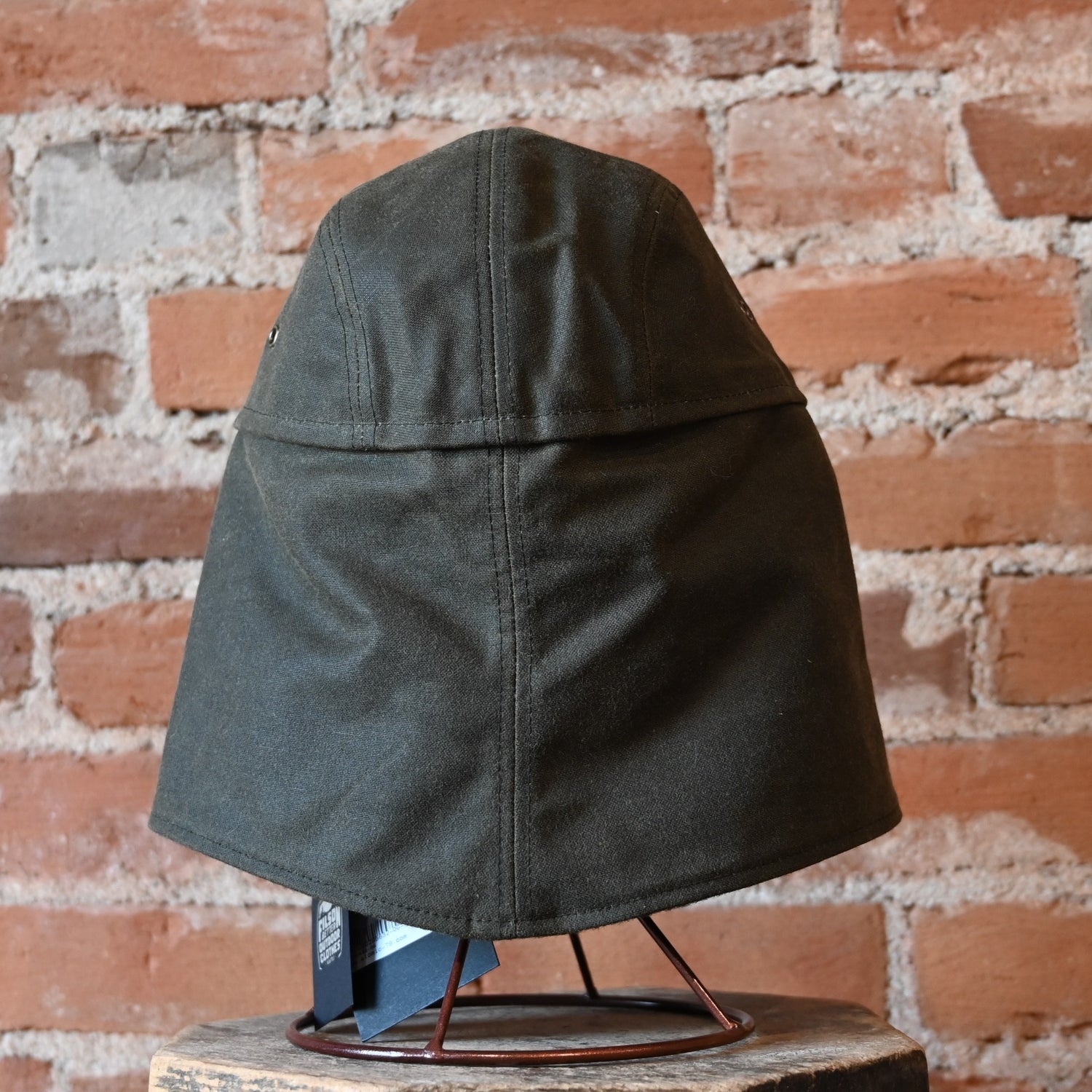 Filson Tin Cloth Wildfowl Hat Otter Green oil-finish waxed canvas wool lining