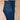 View of Kimes Ranch Betty17 Jeans in Blue, featuring embroidered horns on back pockets and a modest bootcut leg
