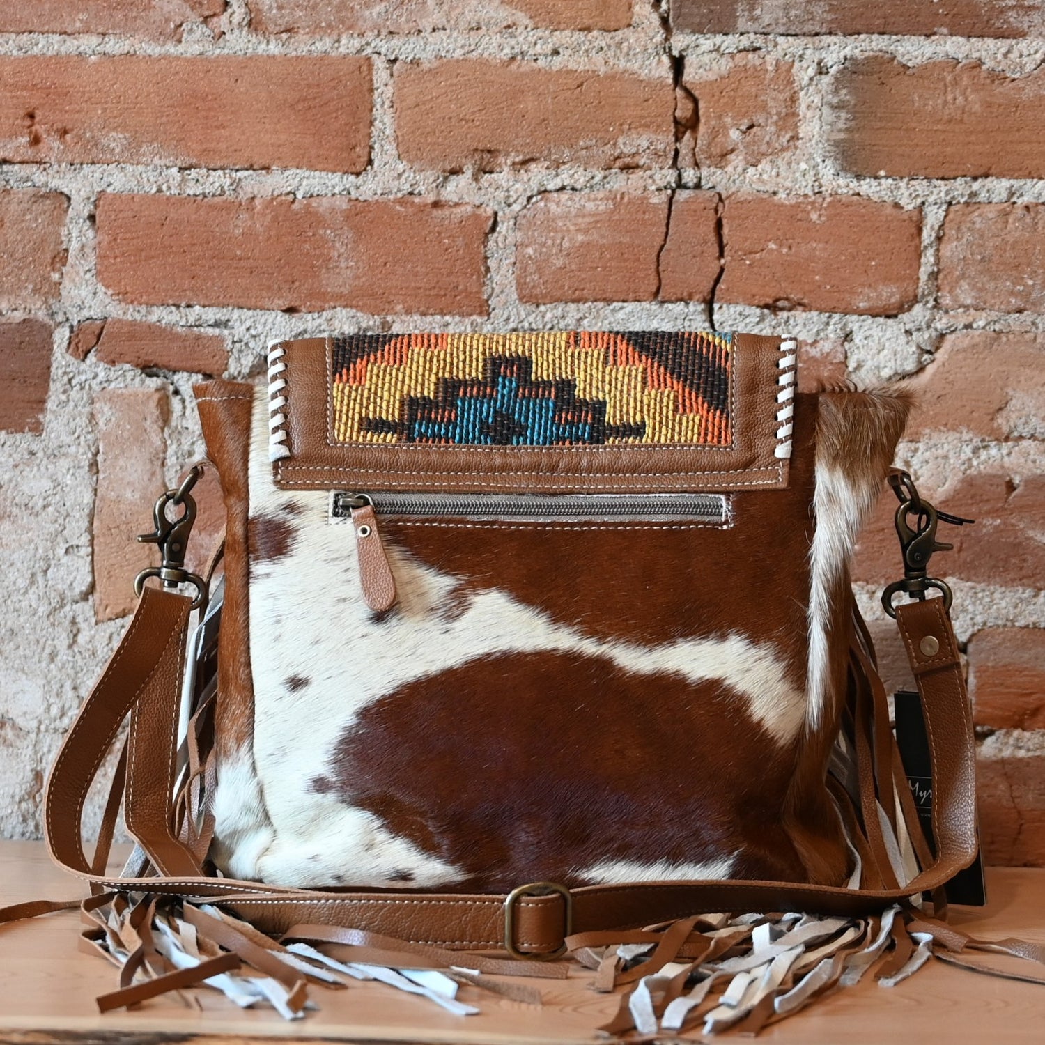 Myra Boho Chic style leather &amp; hairon bag