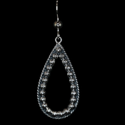 Vogt Silversmiths Blair Wild Rider sterling silver teardrop earrings with beadwork