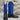 View of Hondo 16" cowboy boot with royal blue top, black retan vamp, pull holes, and spur ledge