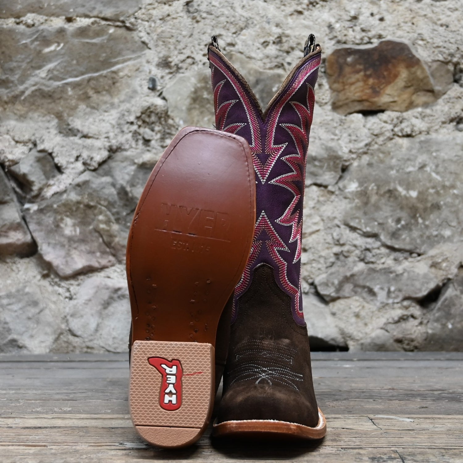 Hyer ROSE HILL 13&quot; – Eggplant Top with Chestnut Vamp