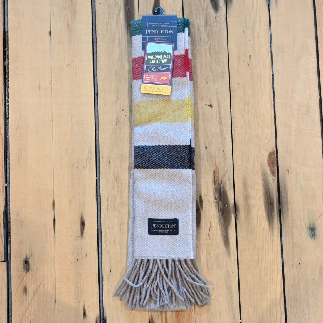 Pendleton Whisperwool Muffler in Glacier Stripe wool scarf