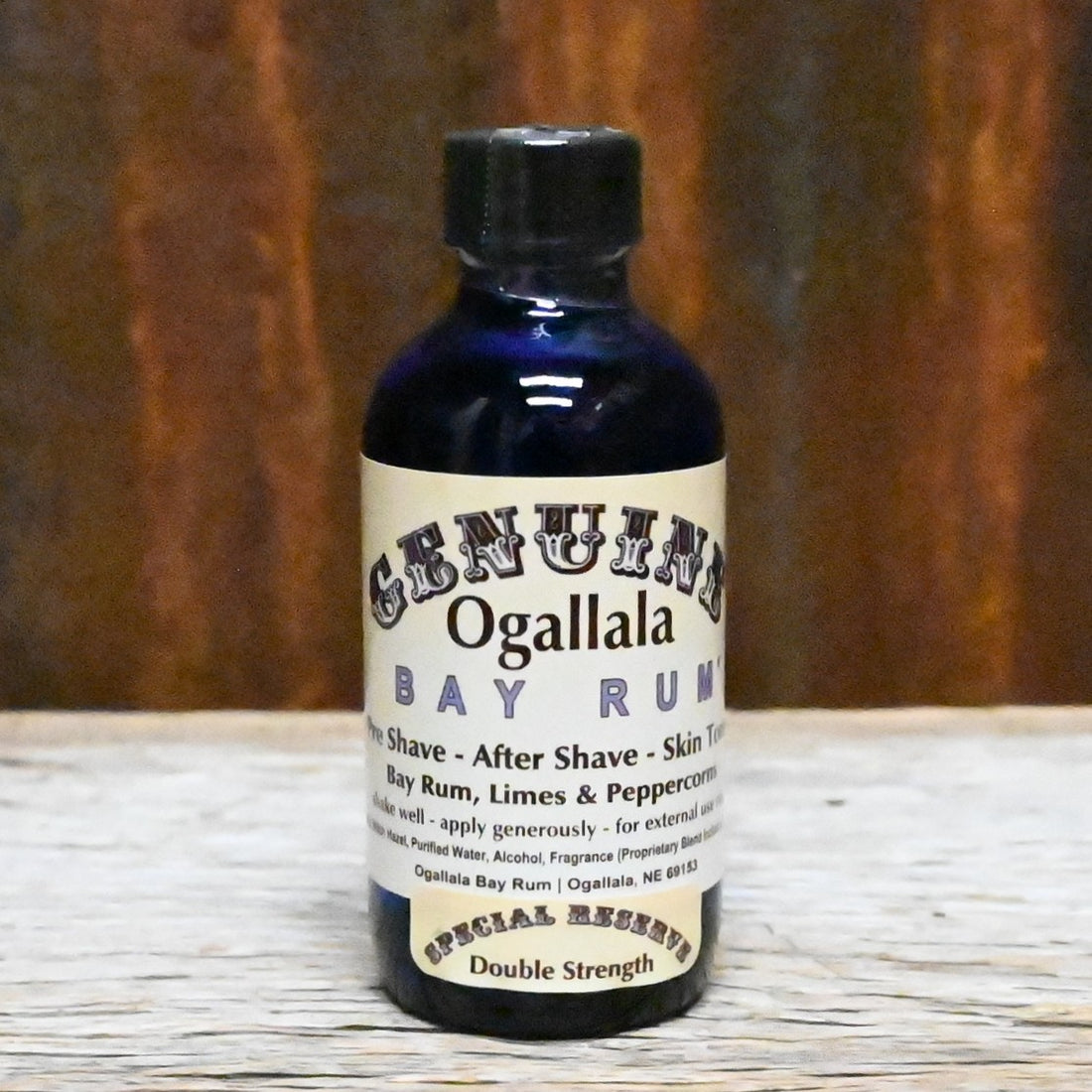 Ogallala Bay Rum Limes and Peppercorns double strength aftershave 4oz