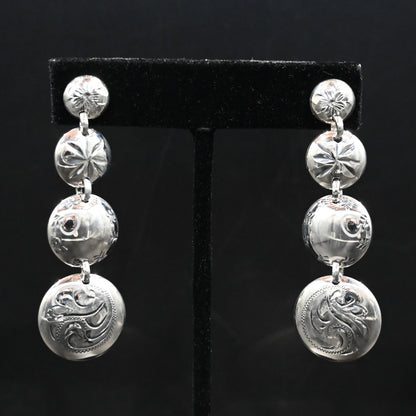 Vogt Silversmiths Kimberly Going Out sterling silver concho dangle earrings