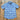 View of Short sleeve RangeTek Western snap shirt in soft blue with mesh back vent and snap pockets
