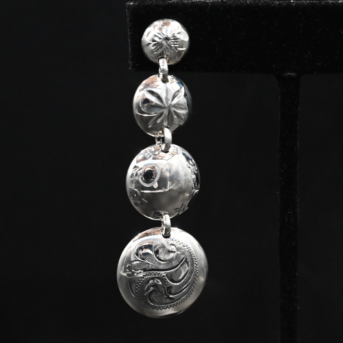 Vogt Silversmiths Kimberly Going Out sterling silver concho dangle earrings