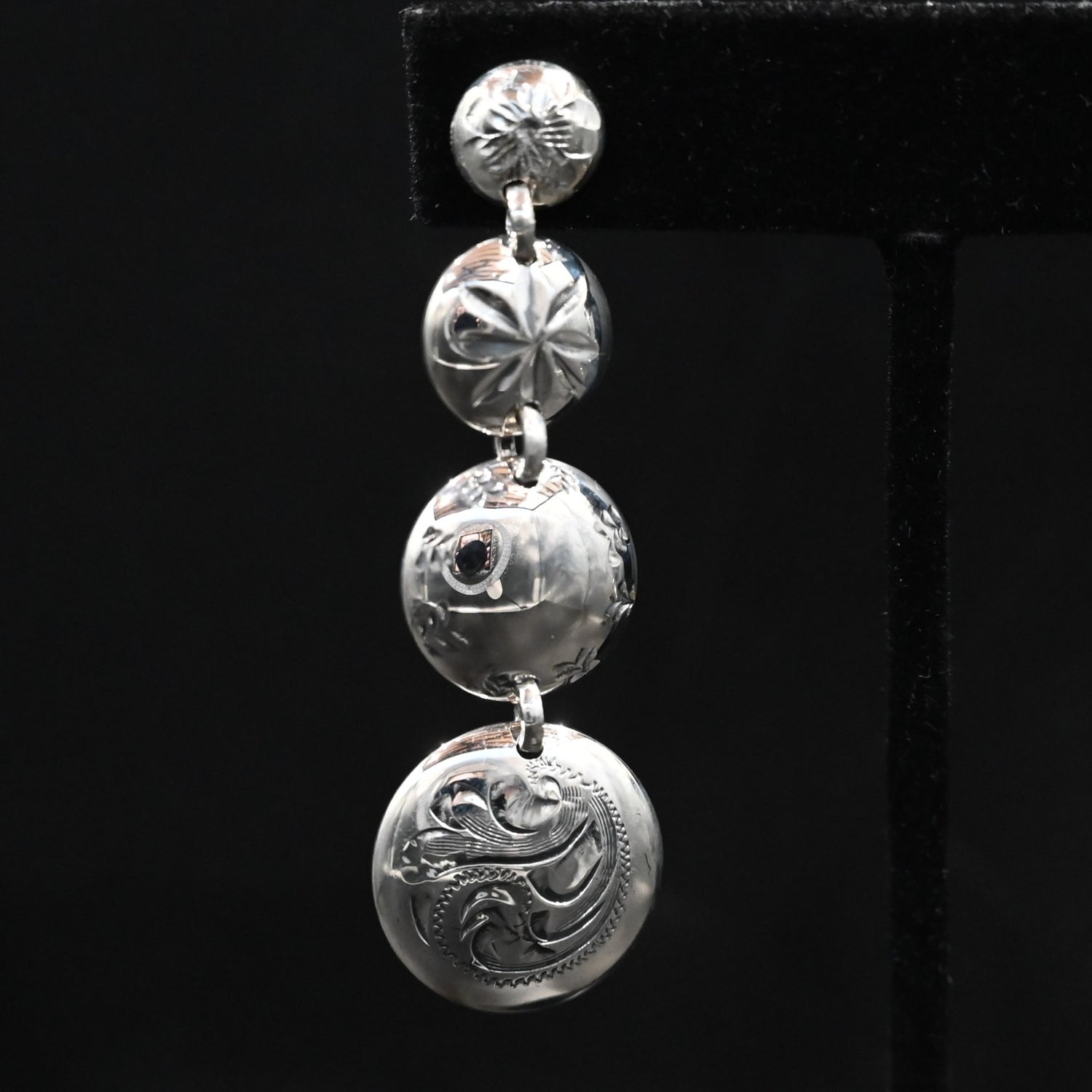 Vogt Silversmiths Kimberly Going Out sterling silver concho dangle earrings