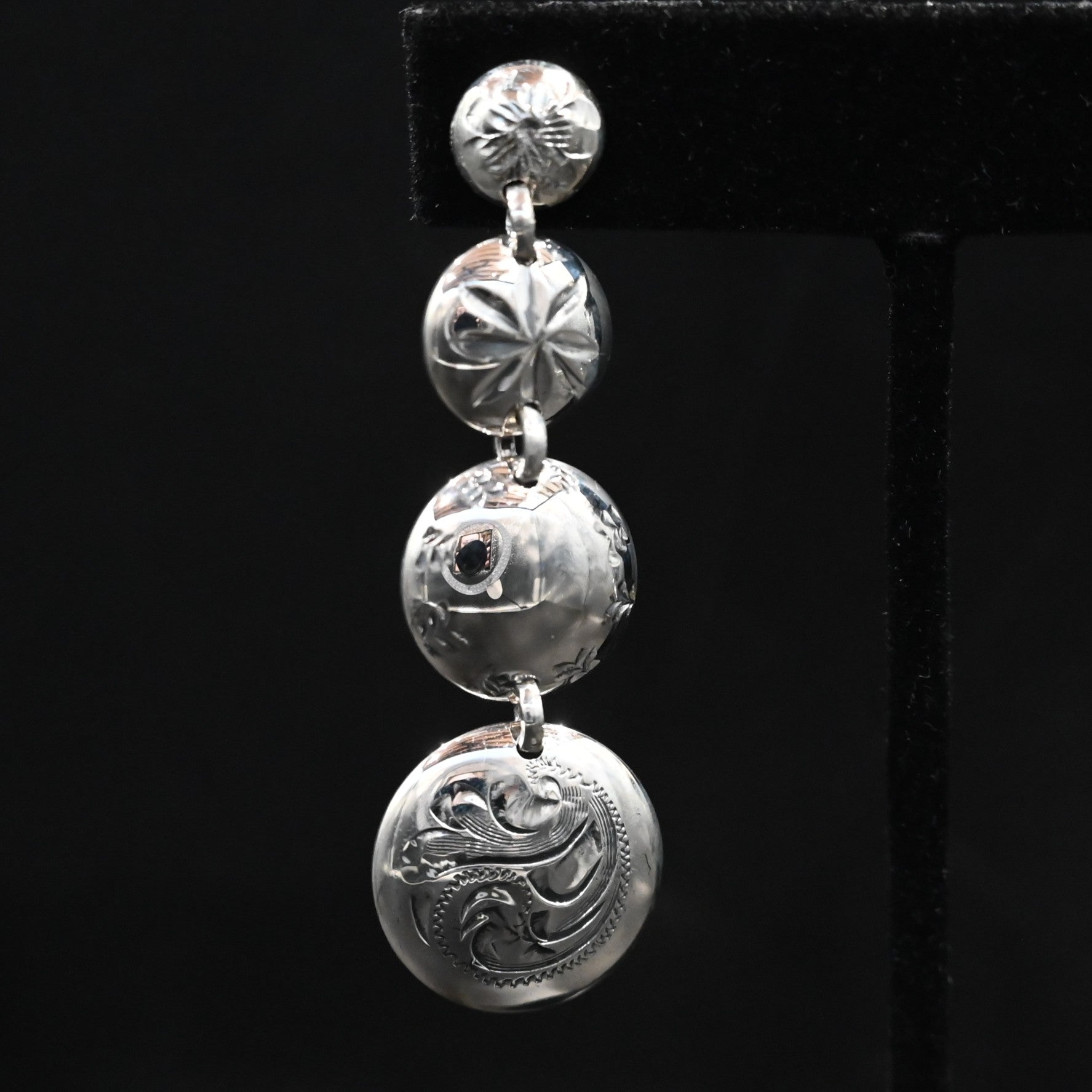 Vogt Silversmiths Kimberly Going Out sterling silver concho dangle earrings