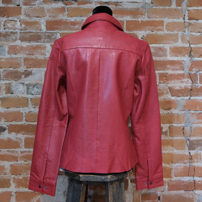 Scully Leather Red Lamb Shirt Style Jacket
