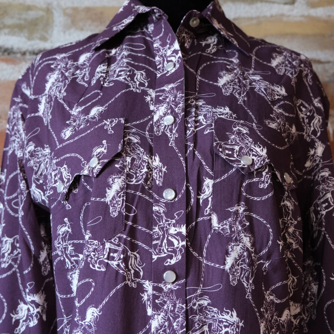 Rockmount Ladies Burgundy Western Print Shirt