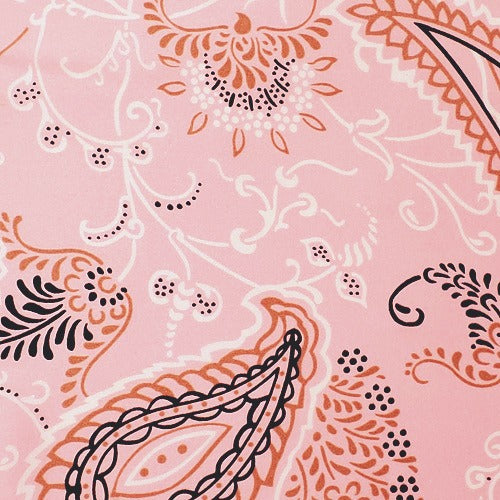 Cowboy Images Charmeuse Traditional Paisley Pink Wild Rag 36x36