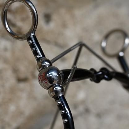 Tom Balding Short Ballhinge Balanced Snaffle view of close up of cheekpiece