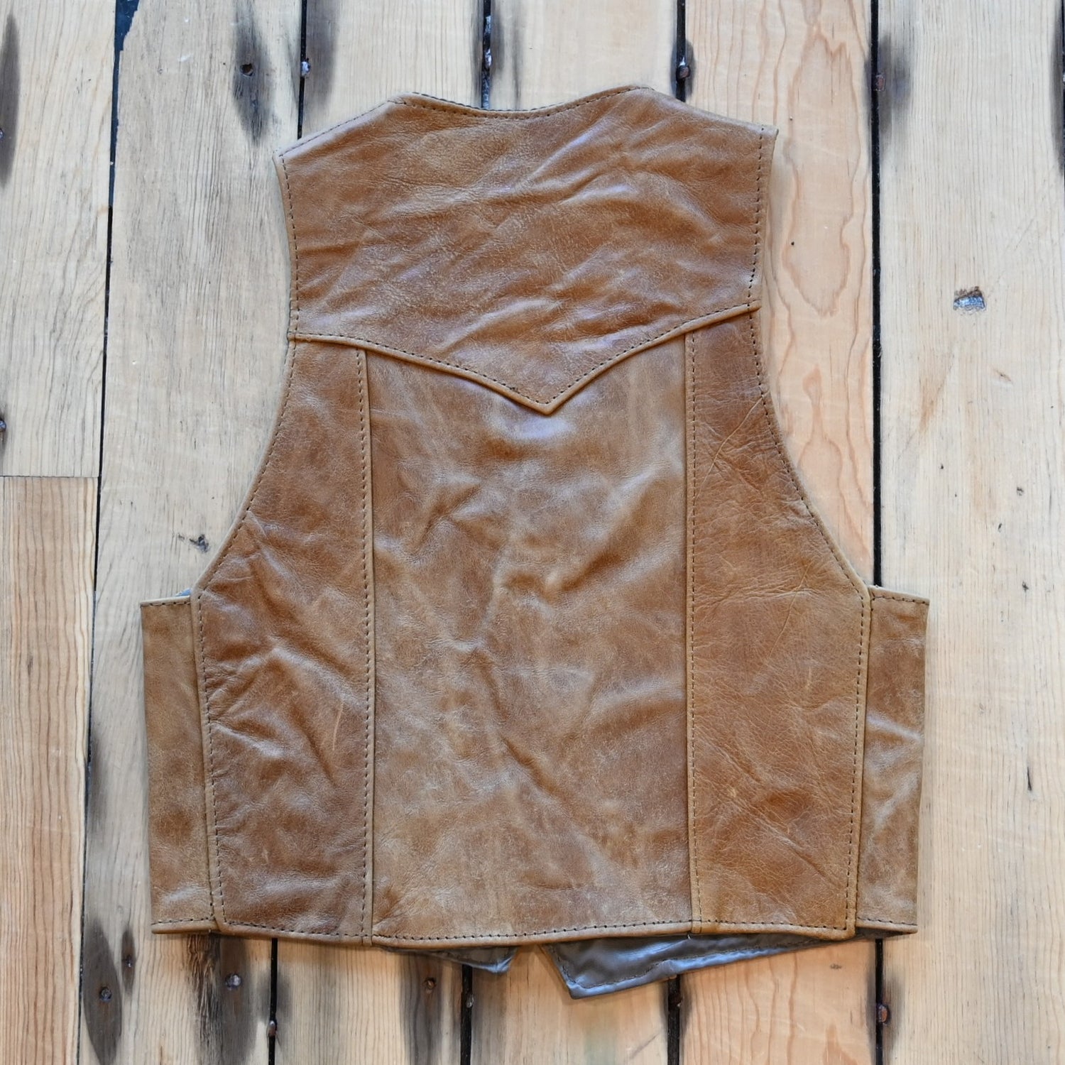 SouthBay Leather Kids Basic Vest in Cognac