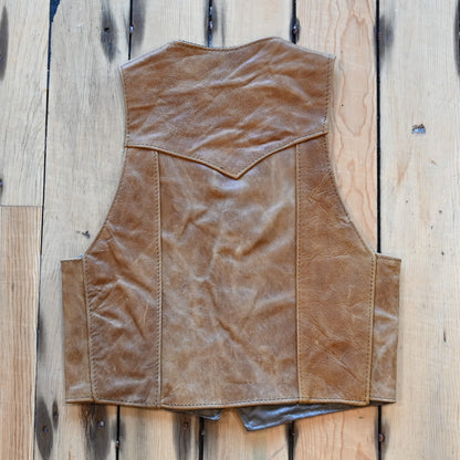 SouthBay Leather Kids Basic Vest in Cognac