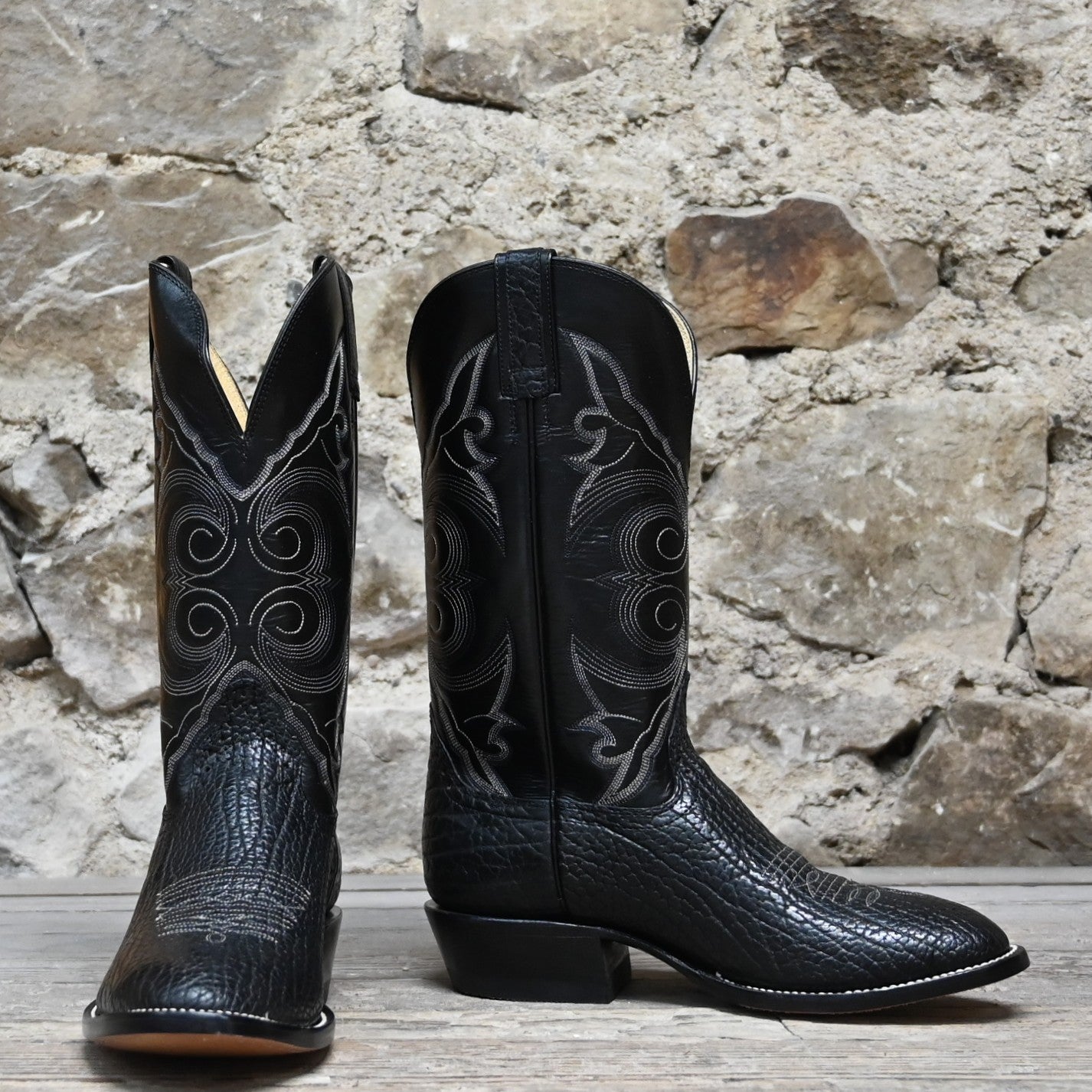 Hondo 13&quot; Cowboy Boot – Black Top with Black Bullhide Vamp