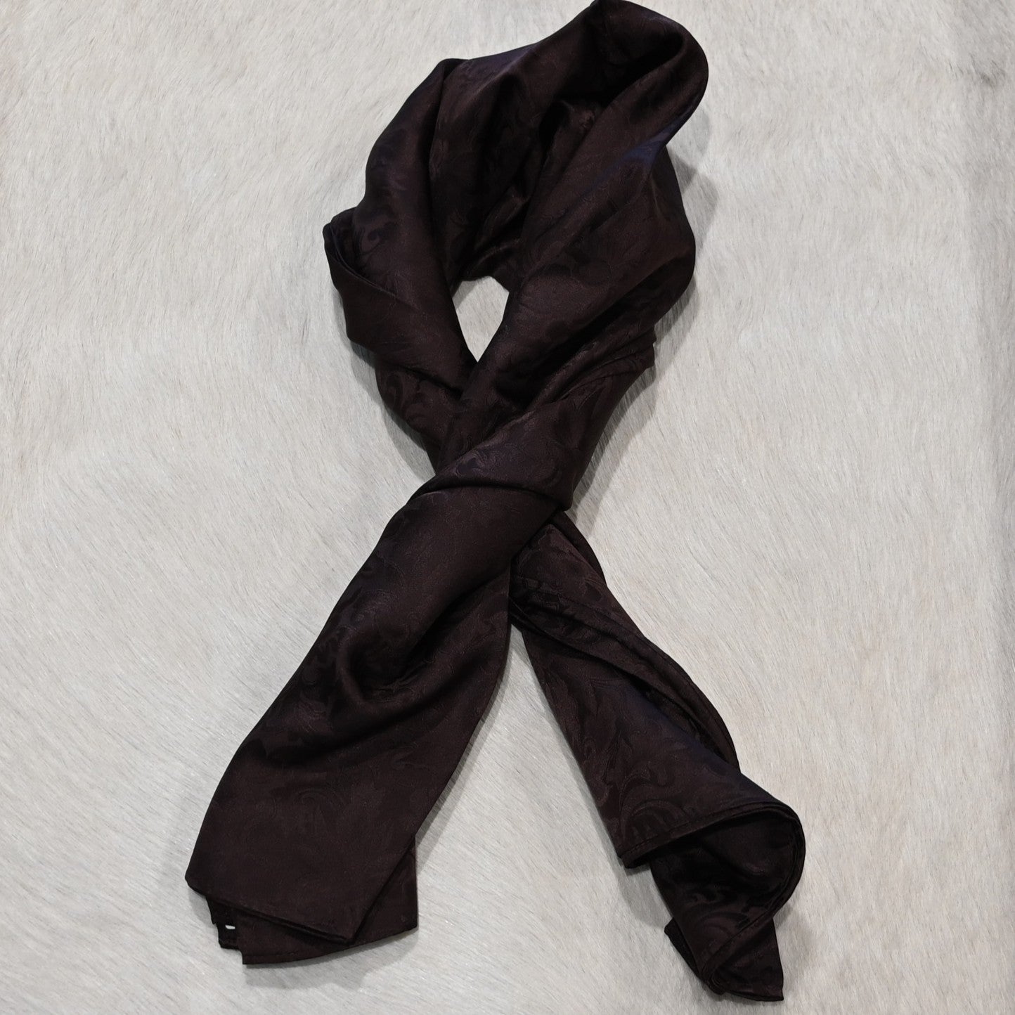 Frontier Jacquard Wild Rag in Chocolate brown woven Western scarf