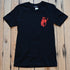 Pendleton black Let’er Buck Whisky T-Shirt with red bucking horse front graphic and Pendleton bucking horse back design
