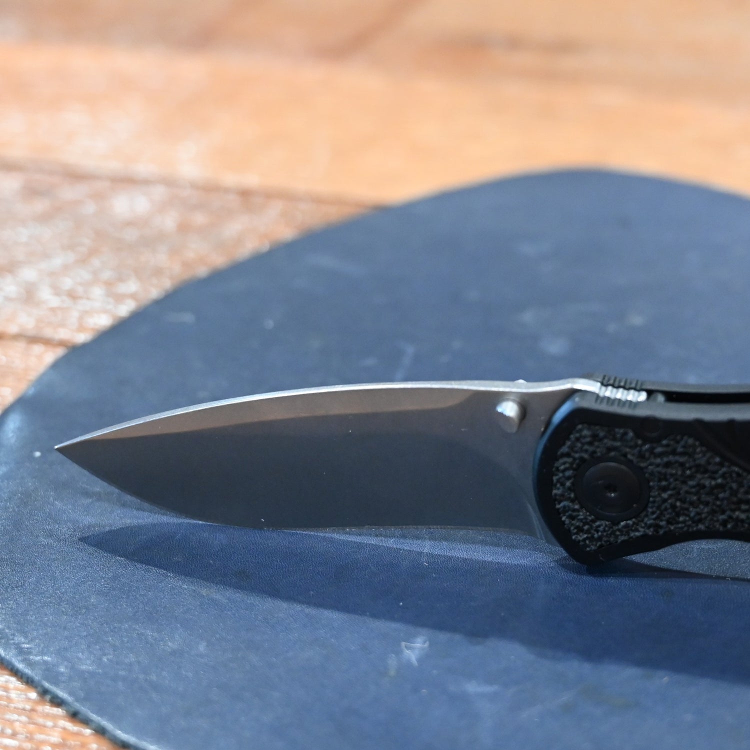 Kershaw Blur folding knife with black aluminum handle and stonewashed S30V blade