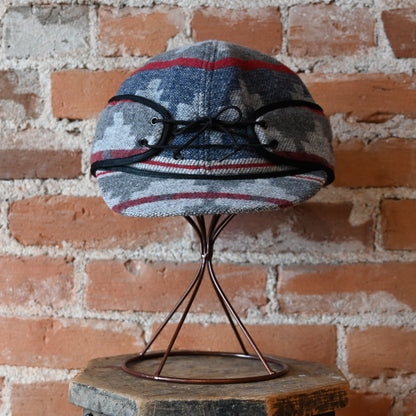 Crown Cap Ladies Navajo wool blend railroad hat with ponytail hole displayed