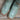 View of Hyer LEAWOOD 13" boots showcasing Robin's Egg burnished cowhide top and teal burnished cowhide vamp with Cutter toe and leather stacked heel