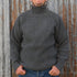 View of Filson Bristol Roll Neck Sweater in Heather Grey featuring vertical fisherman&