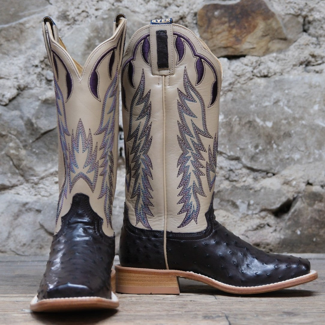 Hyer HARPER 13" - Metallic Bone White Top with Blackberry Purple Ostrich Vamp