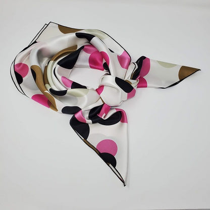 Cowboy Images Charmeuse Multi Color On White 22x22 wild rag