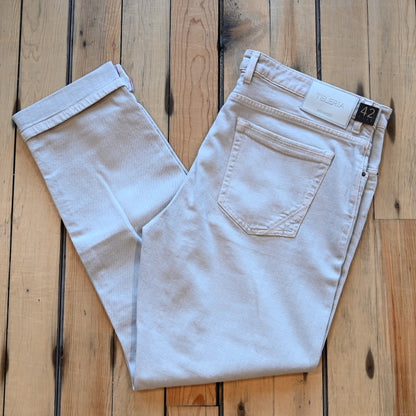 Teleria Zed 5 Pocket Jeans in Sasso soft Italian stone-gray denim with classic five-pocket design