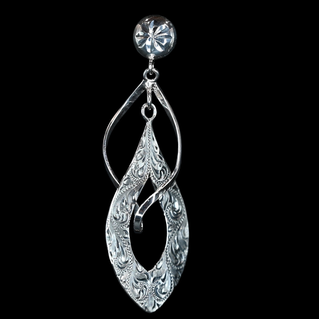 Vogt Silversmiths Seraphina sterling silver dangle earrings with concho post