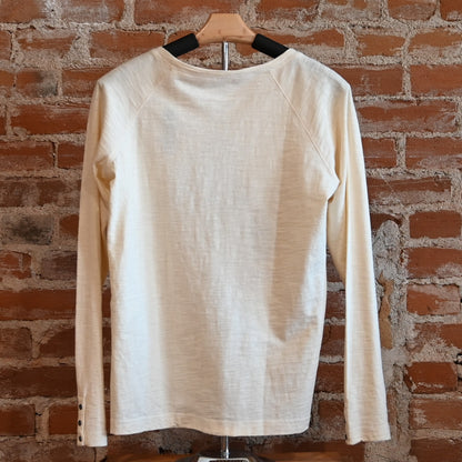 View of Pendleton long sleeve graphic tee in Antique White with front print
