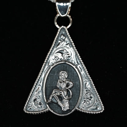 Vogt Silversmiths Mabel pendant sterling silver portrait with scroll detailing