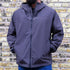 View of Filson Swiftwater Rain Jacket in Raven, showcasing its lightweight design and adjustable features
