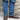 View of Hondo 16" cowboy boot with brown top, brown crazy horse vamp, wide square toe, and pull holes