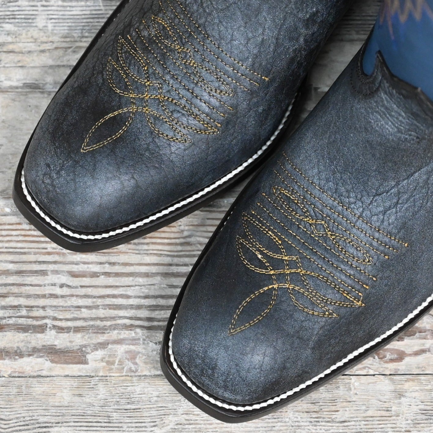 Nutted Calf Tobacco Bison Boot on Custom &quot;Cowboy&quot; Last view of toe