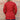 View of Schaefer ladies red wool rancher coat with leather collar, snap vents, and drawcord waist