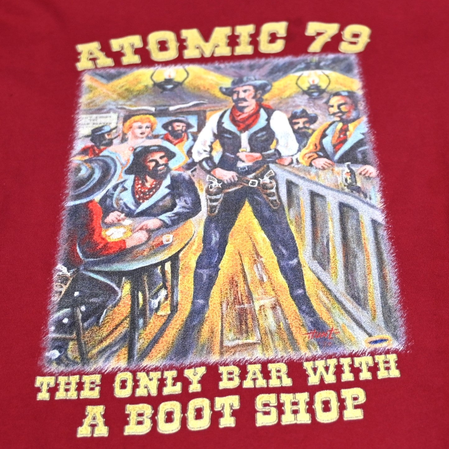 Pistolero on Red- Ladies Cut view of design