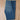 View of Kimes Ranch Olivia Trouser in Light Wash featuring whisker details with a high-rise, wide-leg cut and raw hem