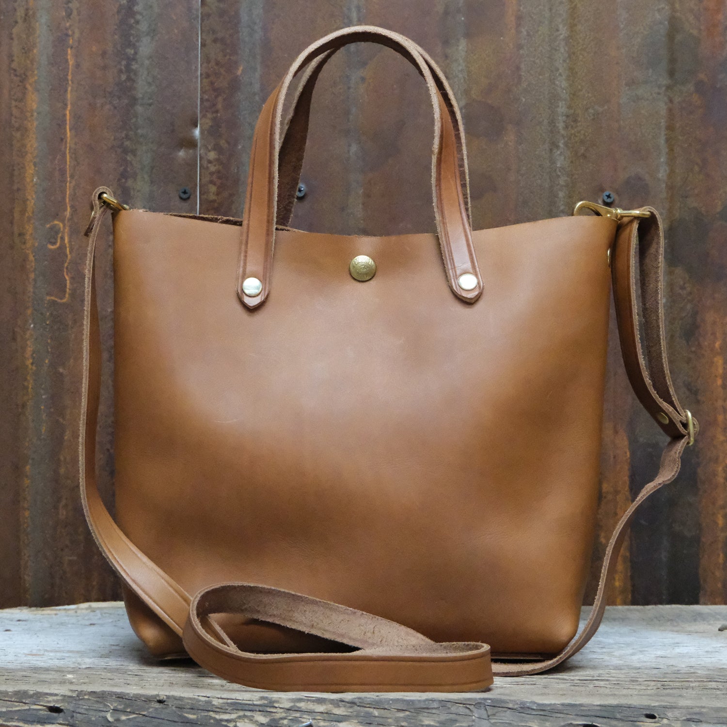 Homestead Brand Mini Classic Crossbody Tote No 1306 in bourbon leather
