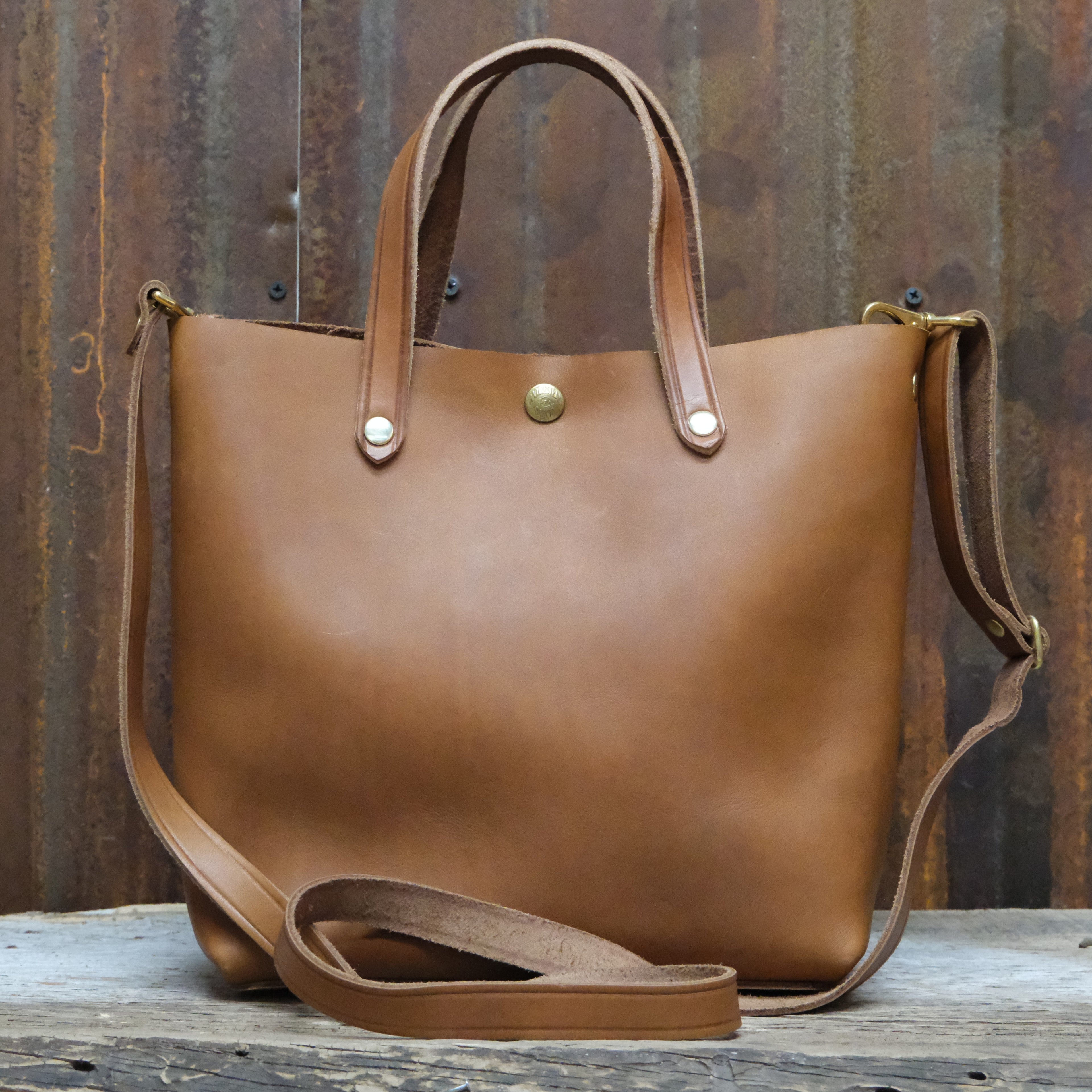Homestead Brand Mini Classic Crossbody Tote No 1306 in bourbon leather