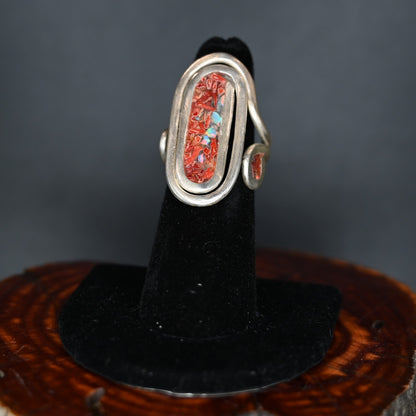 Jeanie Chadwick Jewelry Sterling Silver Large Gem Ring with assorted gemstone centerpiece, handmade in .925 silver