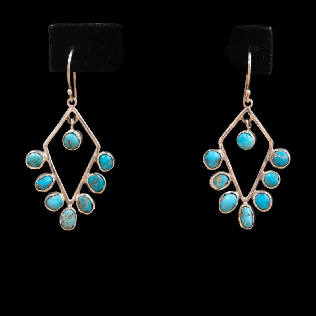 Peyote Bird Rio Vista Earrings - Turquoise Diamond Frame Jewelry